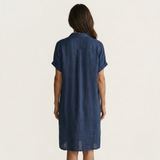 FLORENTINE | COTTON-LINEN MIDI SHIRT DRESS WITH ROLLED CUFFS