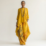 AVALYN | COTTON-SILK TWO-PIECE SET WITH ASYMMETRIC TUNIC
