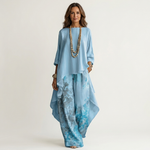 AVALYN | COTTON-SILK TWO-PIECE SET WITH ASYMMETRIC TUNIC