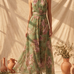 Livia | Abito Maxi Halter Floreale Elegante