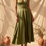 Liora | Abito Midi Elegante Senza Spalline
