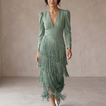 Chiara | Abito Elegante con Maniche a Frange
