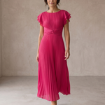 Seraphina | Elegante Maxi Abito Plissettato con Vita Annodata