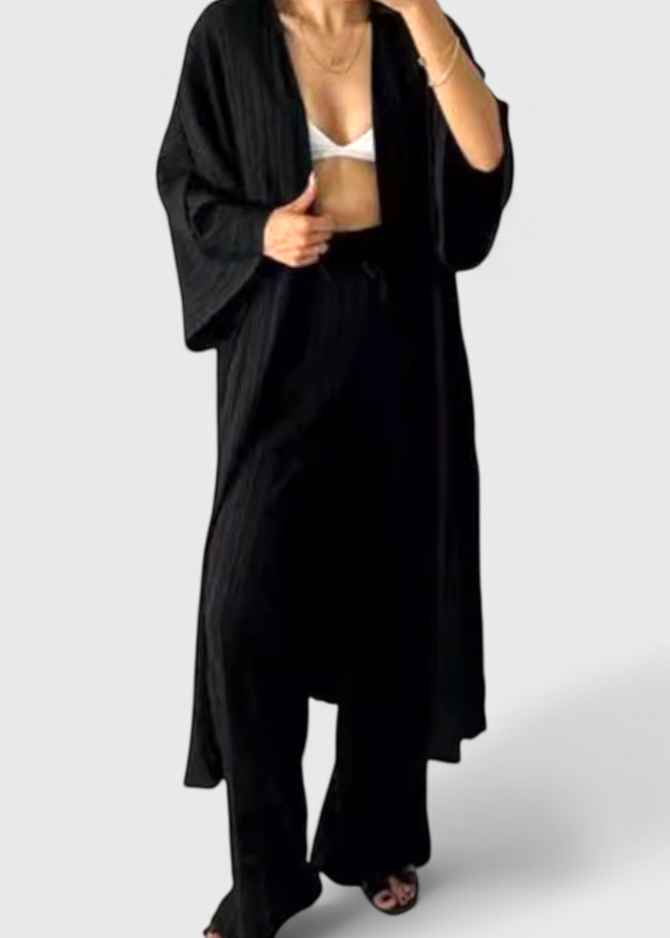 Kaspijos dviejų dalių atsipalaidavimo komplektas su ilgu kimono