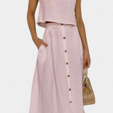 Naha Medvilnės Komplektas su Mygtukais ir Priekiniais Mygtukais