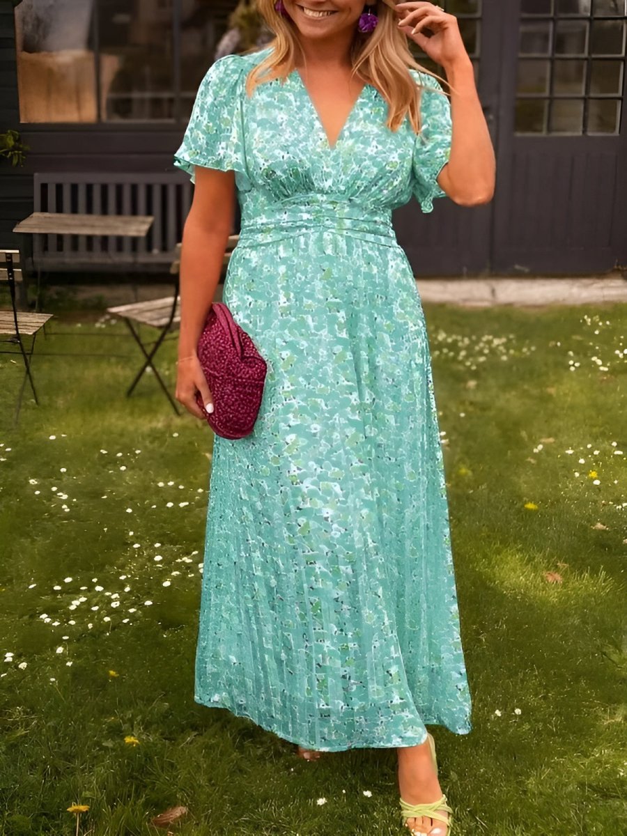 Sandra | Elegantiška maxi suknelė su V formos iškirpte